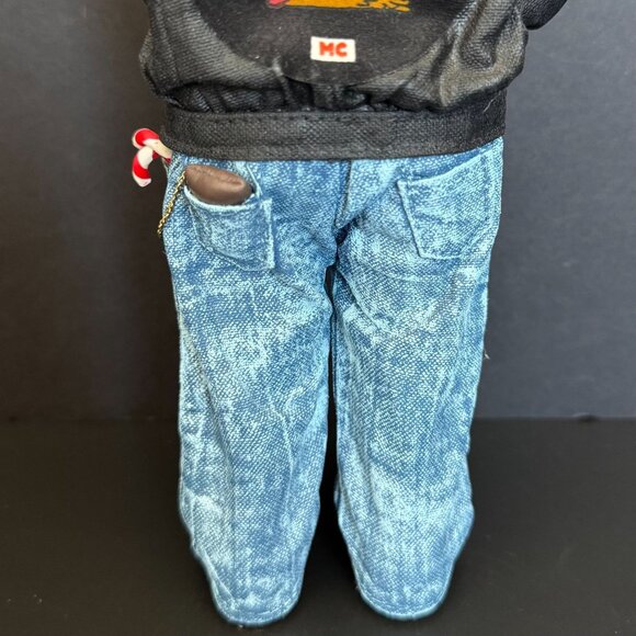 1997 Clothtique Possible Dreams Easy Ridin Santa Figure In Biker Jacket & Jeans - Picture 6 of 16
